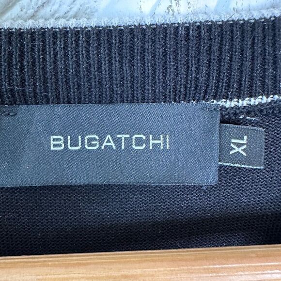 Bugatchi Solid Crew neck Sweater Caviar Black Size XL - Picture 4 of 7